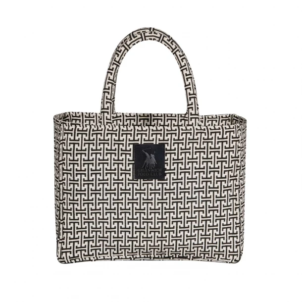 Τσάντα Θαλάσσης Polycotton 36x28εκ. Essential 4056 Μαύρη-Γκρι Greenwich Polo Club