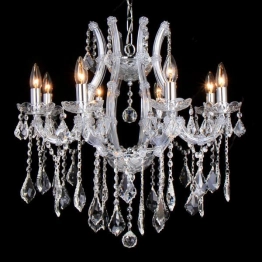 Πολυέλαιος Οροφής Με 8 Λάμπες Με Κρύσταλλα Διάφανα 63x56εκ. ESTHETI 757-12040