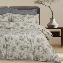 Πάπλωμα Βαμβακοσατέν Υπέρδιπλο 220x240εκ. Prestige 1712 Grey-Ivory Das Home