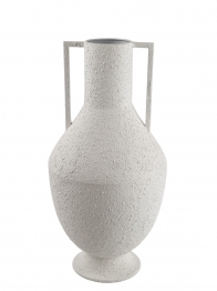 Βάζο-Αμφορέας Μεταλλικό Λευκό 21x21x41εκ. Zen Collection 25.19.51405