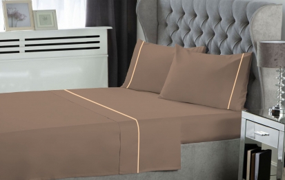 Σετ Σεντόνια Polycotton Υπέρδιπλα Με Λάστιχο 160x200+35εκ. Light Brown Le Blanc 7005950-21F