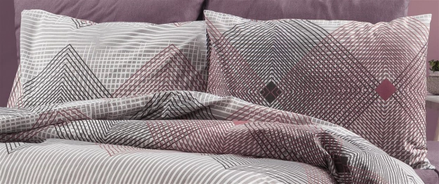 Μαξιλαροθήκη Φάκελος Polycotton 50x70εκ. Καλλιρόη 606 Grey-Burgundy DimCol