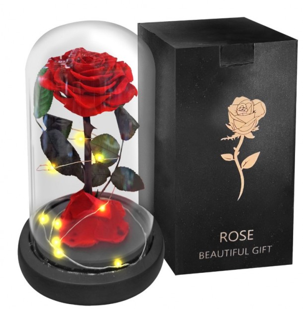 Παντοτινό Τριαντάφυλλο Σε Γυάλα Κόκκινο 14x22εκ. Homie 22-3010