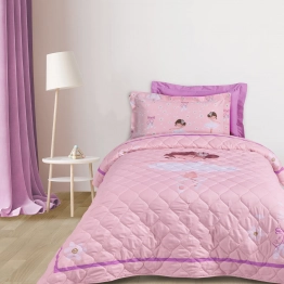 Κουβερλί Microfiber Μονό 160x220εκ. Kid Line 4933 Ροζ Das Kids