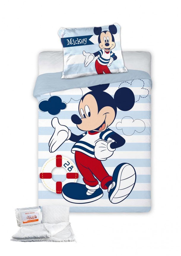 Σετ Κούνιας 4τμχ Βαμβακερό Mickey 583 Digital Print 100x135εκ. Disney DimCol