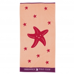 Πετσέτα Θαλάσσης Βαμβακερή 70x140εκ. Beach Towels 3894 Μωβ-Κόκκινη-Ροδακινί Greenwich Polo Club Junior