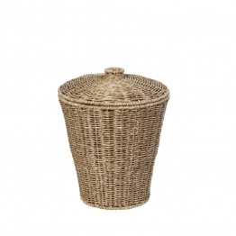 Καλάθι Με Καπάκι Ψάθινο Μπεζ ESPIEL 20x20x24εκ. KOD138