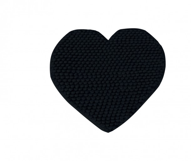 Ταπέτο Μπάνιου Polycotton 65x65εκ. Cuore Black Makis Tselios