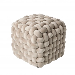 Πουφ Βελούδινο 43x43x40εκ. 2274 Μπεζ Das Home