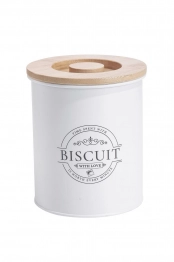 Βάζο Μπισκότων Μεταλλικό-Bamboo Λευκό 13,5x13,5x16εκ. Oriana Ferelli CLG7003GBWH
