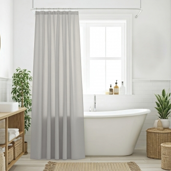 Κουρτίνα Μπάνιου Αδιάβροχη Polyester 240x180εκ. Curtains 0805 Γκρι Das Home