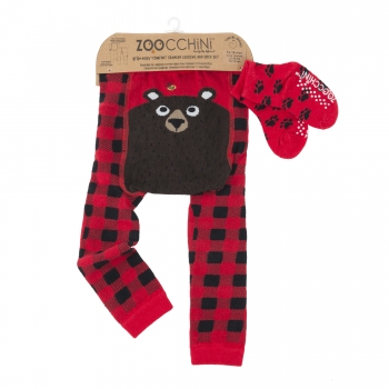 Σετ Παντελόνι & Κάλτσες Grip Easy Crawler Bosley the Bear 6-12 Μηνών Zoocchini ZOO12508 (6-12M)