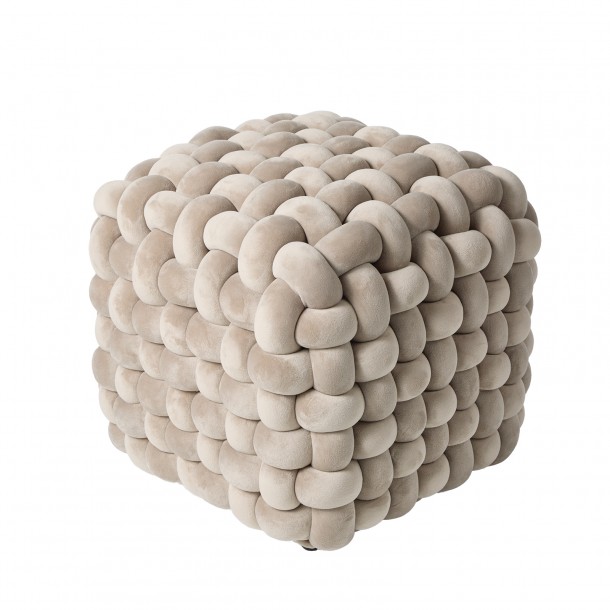 Πουφ Βελούδινο 43x43x40εκ. 2274 Μπεζ Das Home