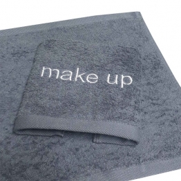 Πετσέτα Βαμβακερή Make Up 30x30εκ. Plain Line Γκρι