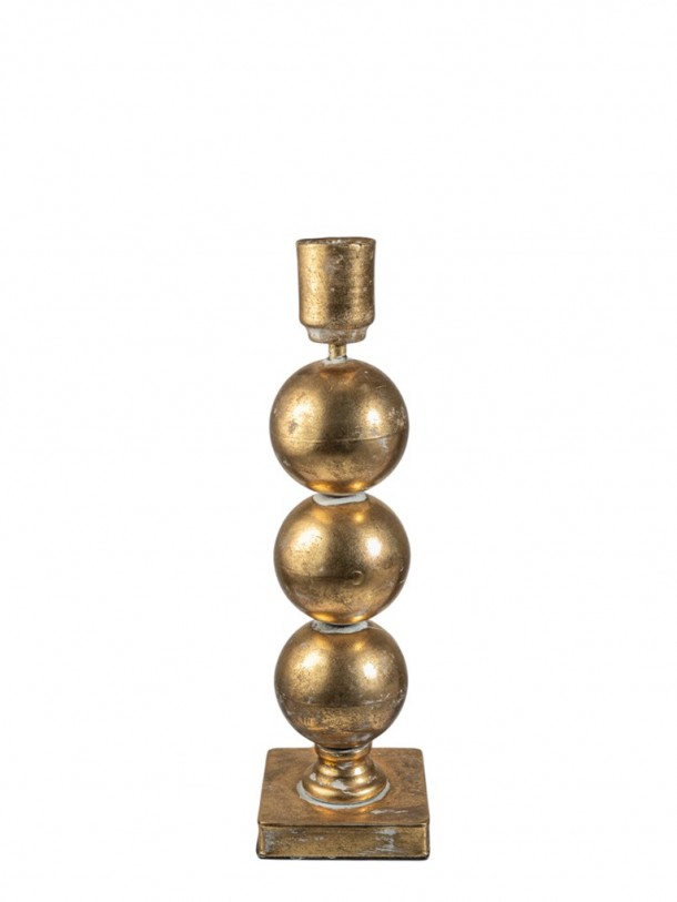 Κηροπήγιο Μεταλλικό Αντικέ Χρυσό 10x10x35εκ. Zen Collection 25.55.52286