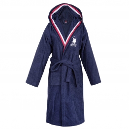 Μπουρνούζι Ενηλίκων Βαμβακερό Ζακάρ Extra Extra Large Essential 3063 Navy Greenwich Polo Club