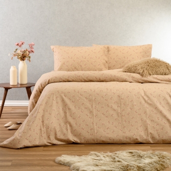 Σετ Σεντόνια Φανελένια Υπέρδιπλα 235x260εκ. Fay Beige Winter Line Mini Melinen 20005058