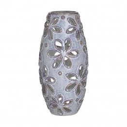 Βάζο Διάτρητο Κεραμικό Αντικέ Μπεζ inart Φ14x29εκ. 3-70-078-0031