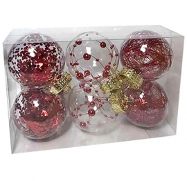 Σετ Μπάλες 6τμχ Με Γέμιση Red Δ6εκ. Xmas fest 93-2523
