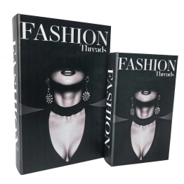 Διακοσμητικό Κουτί Βιβλίο Σετ 2τμχ Ξύλινο Μαύρο ESPIEL 30x20x6,5εκ.-24x15x4,5εκ. BIB103