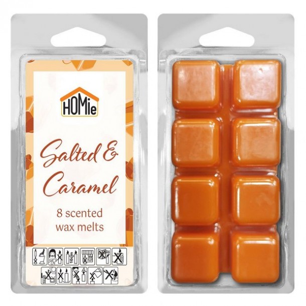Wax Melt Σετ 8τμχ Κύβοι Salted Caramel 80gr Homie 37-464
