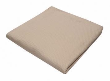 Κουβέρτα Βαμβακερή Πικέ Μονή 170x260εκ. Sanforized Beige