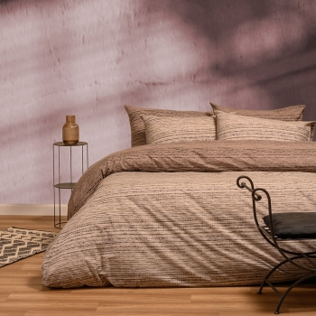 Σετ Σεντόνια Polycotton King Size 260x270εκ. Cassio Beige Casual Line Mini Melinen 20004279
