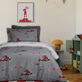 Σετ Σεντόνια Βαμβακερά Μονά 170x260εκ. Kid Line 4976 Grey Das Kids
