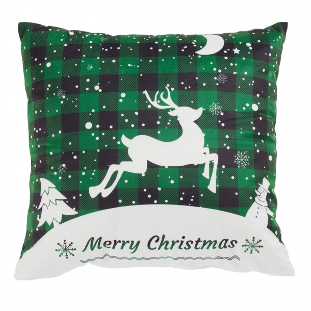 Χριστουγεννιάτικο Μαξιλάρι Polyester 45x45εκ. Christmas 0854 Green Das Home