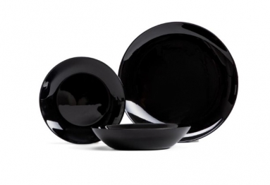 Σερβίτσιο Φαγητού Σετ 18τμχ Stoneware Μαύρο Capri Homla 236047