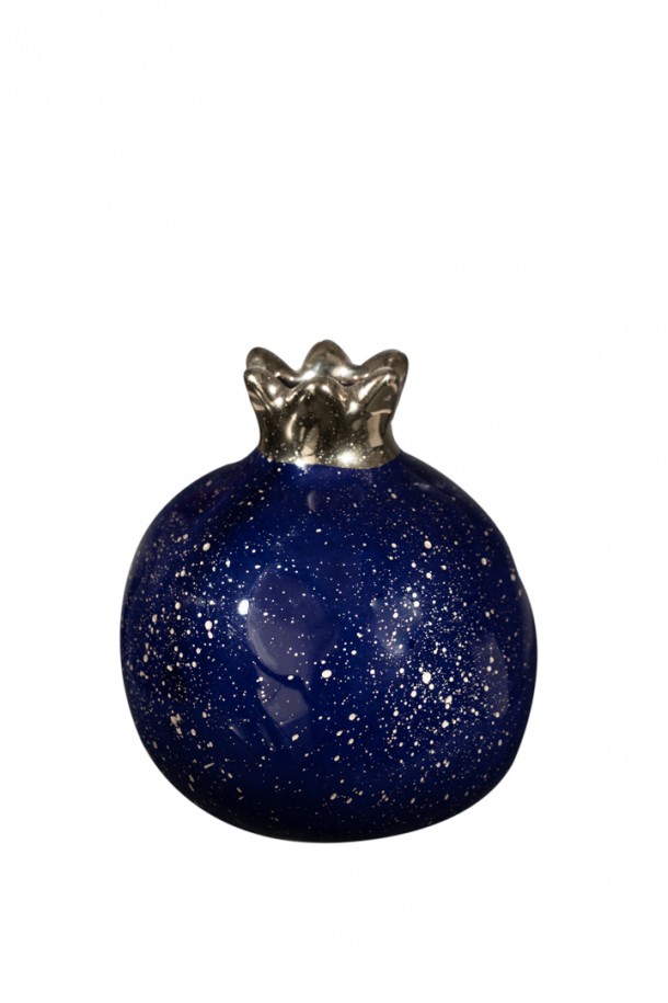 Ρόδι Κεραμικό Μπλε-Χρυσό 10εκ. Zen Collection 21.19.47604