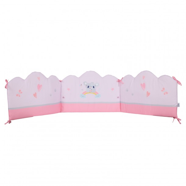 Πάντα Κούνιας Microfiber 45x195εκ. Digital Print Fun 4934 Γκρι-Ροζ Das Baby