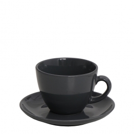 Φλυτζάνι Με Πιατάκι Cappuccino Stoneware Essentials ESPIEL 220ml OWB102K6
