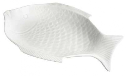 Πιατέλα Σερβιρίσματος Πορσελάνης 25εκ. Ψάρι Λευκή Oriana Ferelli PR0PG9025