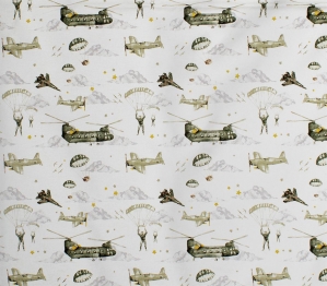Πάνα Χασέ Βαμβακερή 80x80εκ. Aircraft 196 White-Khaki DimCol