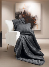 Ριχτάρι Πολυθρόνας Με Διακοσμητική Μαξιλαροθήκη 2 Όψεων 130x170εκ. Velvet Ultrasoft Καπιτονέ Bolzano Anthracite Guy Laroche