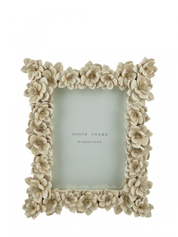 Κορνίζα Polyester Με Λουλούδια Μπεζ 15x20εκ. Zen Collection 25.50.52352