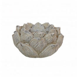 Κηροπήγιο Πέτρινο Κρεμ-Γκρι Art Et Lumiere 17x10,5εκ. 05076