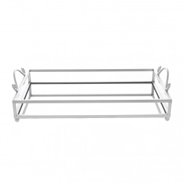 Δίσκος Με Καθρέπτη Μεταλλικός Ασημί 40x25x5εκ. iliadis 78085