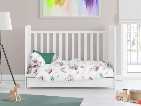 Πάπλωμα Παιδικό Βαμβακερό Κούνιας 120x160εκ. Kitten 560 Petrol DimCol