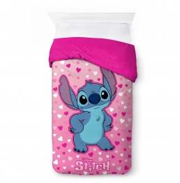 Κουβερτοπάπλωμα Flannel-Sherpa Μονό 160x250εκ. Disney Home Lilo & Stitch 57 Pink DimCol 52461068003