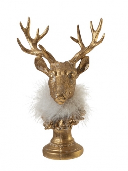 Χριστουγεννιάτικη Διακοσμητική Κεφαλή Ταράνδου Polyester Χρυσή 17x12x26εκ. Zen Collection 25.38.52059