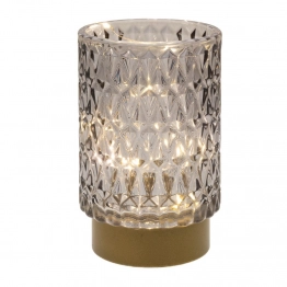 Κηροπήγιο Led Γυάλινο Γκρι 8,5x13εκ. iliadis 87078