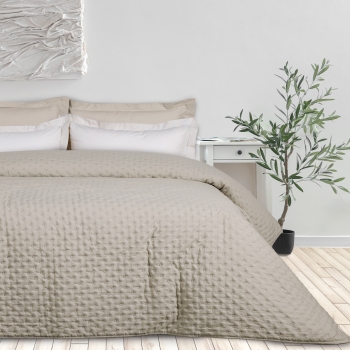 Κουβερλί Microfiber Υπέρδιπλο 220x240εκ. Happy 9652 Light Taupe Das Home
