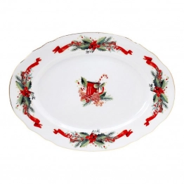 Χριστουγεννιάτικη Πιατέλα Πορσελάνης Οβάλ 38εκ.  Christmas Magic CRYSPO TRIO 06.240.06