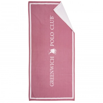 Πετσέτα Θαλάσσης Microfiber 80x170εκ. Essential 4030 Μπεζ-Σκούρο Ροζ Greenwich Polo Club