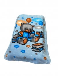 Κουβέρτα Κούνιας Βελουτέ Polyester 110x140εκ. Studying Bear 36 Blue DimCol