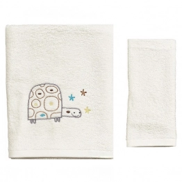 Σετ Πετσέτες 2τμχ Μπεμπέ Βαμβακερές Tortoise Εκρού 50243