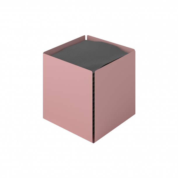 Θήκη Για Χαρτομάντηλα Ανοξείδωτη Matt Pink 13x13x13εκ. Pam & Co 123-303