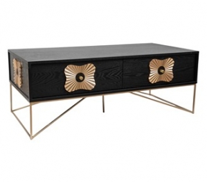 Τραπεζάκι Σαλονιού Mdf Μαύρο-Χρυσό 120x60x45εκ. Zen Collection 24.39.51293
